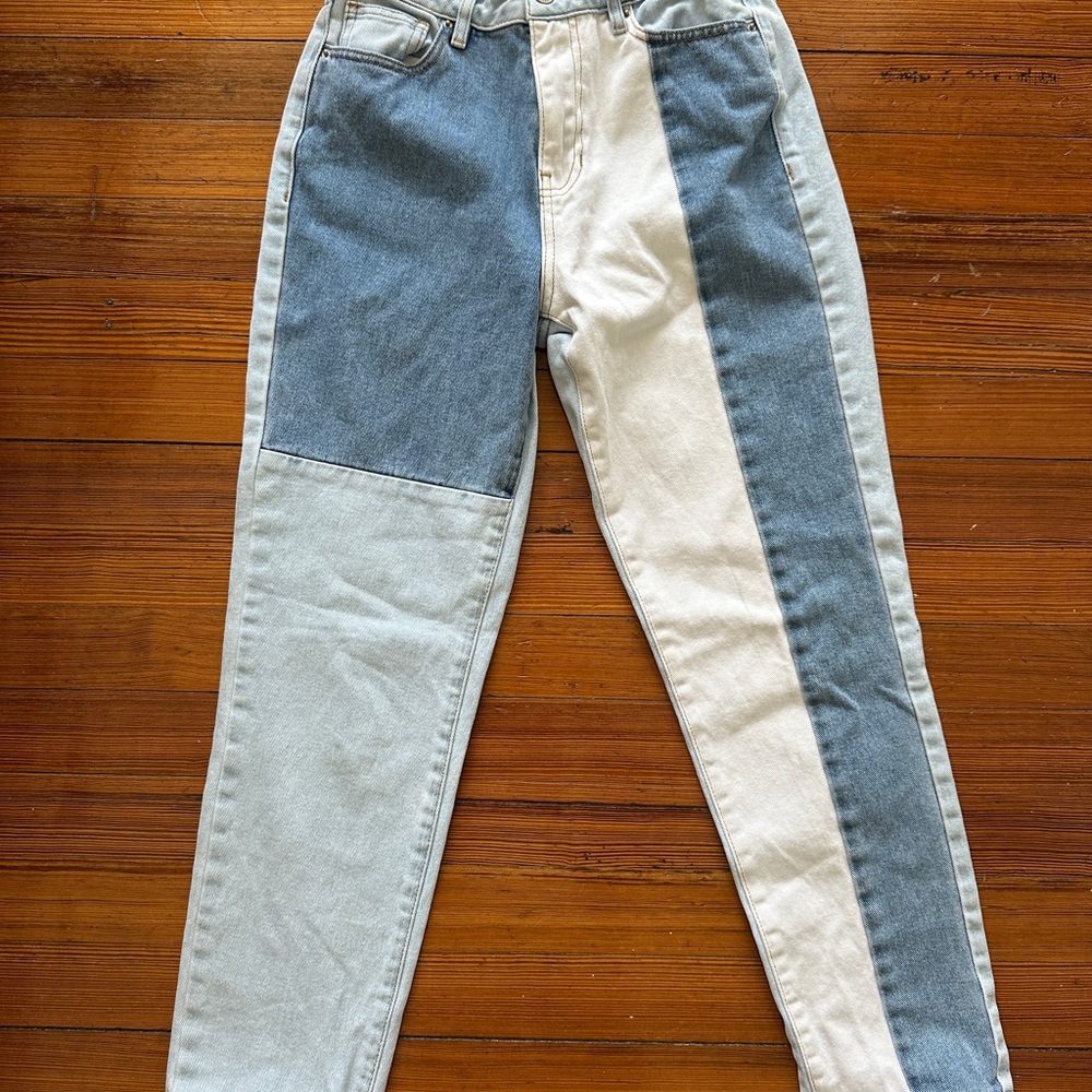 Pacsun Mom Jeans Patchwork Denim High Rise